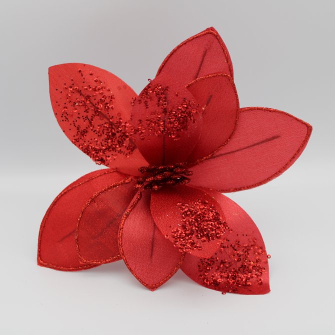 Flori Artificiale Craciunite Diametru 25 Cm Rosu