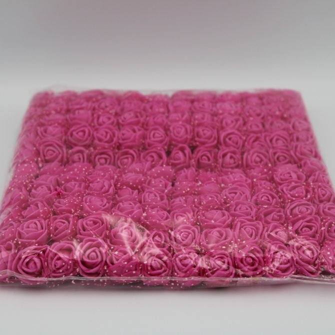 Flori Artificiale Trandafiri Din Latex 144/Set Fucsia 2