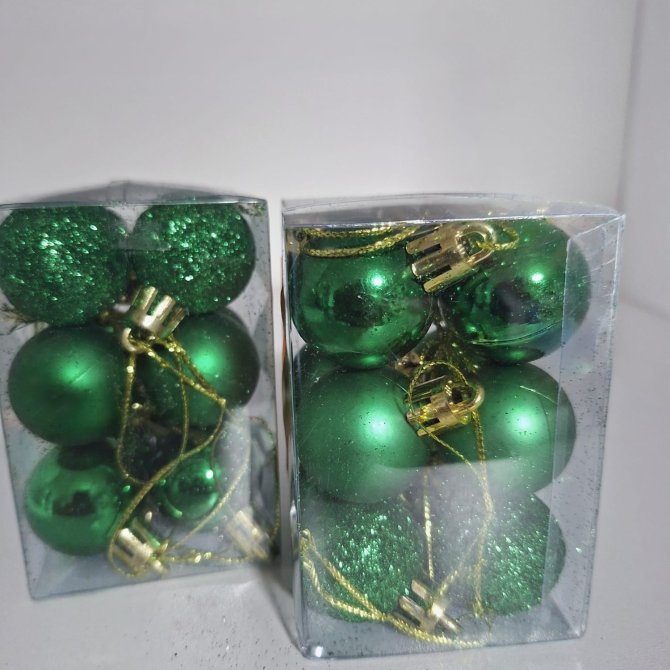 Set 12 Globuri 3Cm Verde