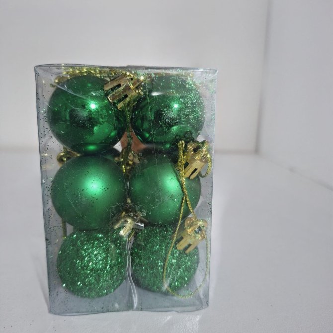 Set 12 globuri 3cm VERDE 2