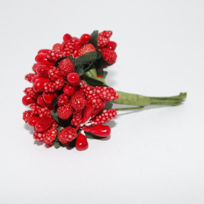 Stamine Artificiale 12buc/buchet Rosu 2