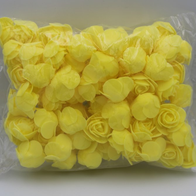 Trandafiri Din Spuma 3Cm 100Buc/Set Galben
