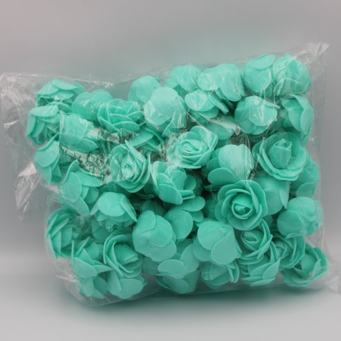Trandafiri Din Spuma 3Cm 100Buc/Set Turqoise